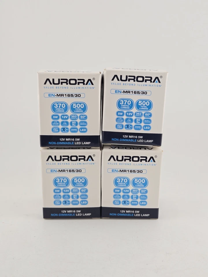 4x Aurora MR16 LED Bulb 5W 12V Warm White 3000K GU5.3 Non Dimmable Spotlight - Image 4 of 4