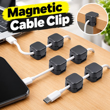 6 PACK Magnetic Cable Clips Cord Holder Under Desk Cable Adhesive Management Lot