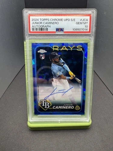 2024 TOPPS CHROME UPDATE SAPPHIRE #USA-JCA JUNIOR CAMINERO RC AUTO /199 PSA 10