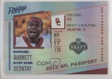 2018 Panini Prestige NFL Passport Xtra Points Blue Deontay Burnett #PP-DB sm1