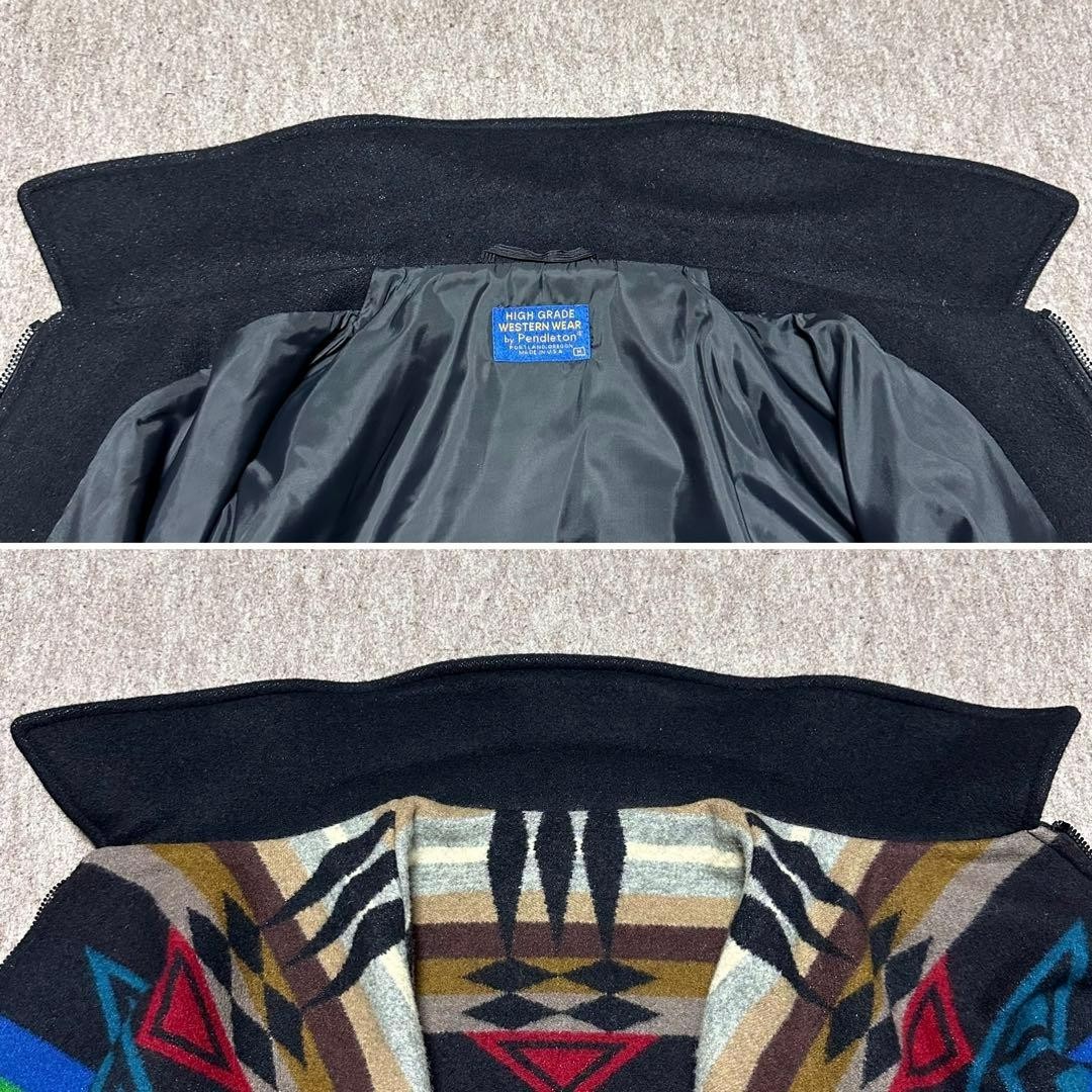 Pendleton Wool Jacket Native Pattern Black Made i… - image 9