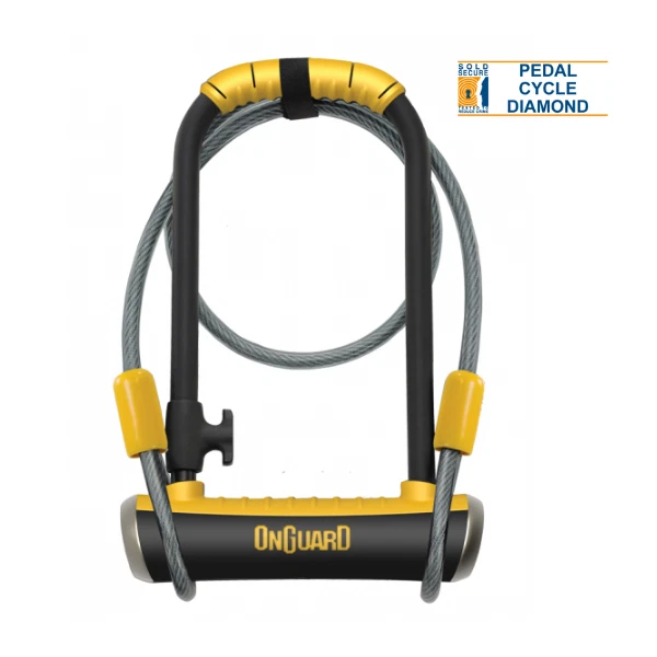 OnGuard Pitbull DT U-Lock & Cable Shackle D U Lock GOLD SECURE Bike 8005