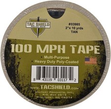 Tac Shield Heavy Duty 100 MPH Tape, 10-Yards, 2"-Wide, Weather Resistant, Strong