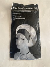 Wide Band Satin Bonnet Cap