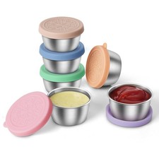 6x1.6 Oz Salad Dressing Containers To Go With Lids, Small Leakproof Reusable ...