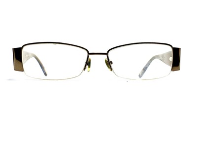 Nina Ricci Brown Half Rim Rectangular Glasses France NR 2262F C03