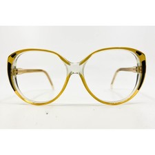 Nina Ricci Paris Square Eyeglasses Handmade France Clear Gold Womens 124 POOH