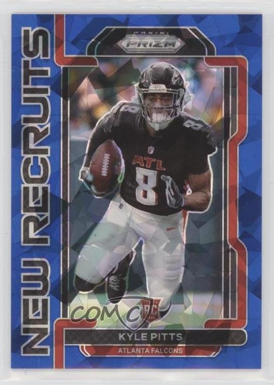 2021 Panini Prizm New Recruits Blue Ice 58/99 Kyle Pitts #NR-10 Rookie RC 01su