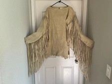 New Men Native American Fringes Mountain Cowboy Suede Leather War Shirt