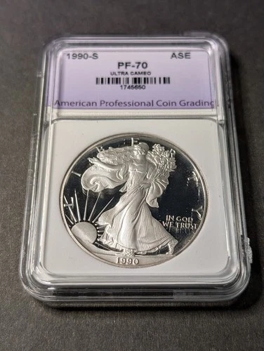 1990 S  AMERICAN SILVER EAGLE  ULTRA CAMEO GEM PROOF
