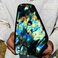 4.36LB Natural Labradorite Quartz Crystal Freeform Mineral Specimen Healing