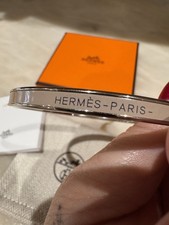 Authentic Hermes Uni Enamel Bangle Bracelet with Box SHW BN RRP £325