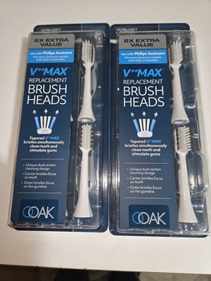 OOAK V++MAX Philips Sonicare Replacement Heads - 2x 6 Pack = 12 Heads -UltraSoft