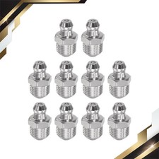 Stainless Steel Straight Grease Fitting 1/8-28" Thread Hydraulic Grease 10Pcs