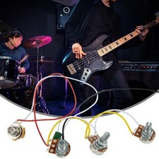 Prewired Bass Guitar Wiring Harness Kit 250K Pots 2 Volume 1 Tone Control Set
