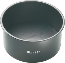 MasterClass KCMCHB11 18 cm Deep Cake Tin with PFOA Non Stick and Loose Bottom, 1