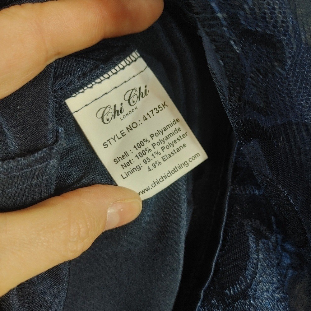 Chi Chi London April Cap Sleeved Embroidered Lace Midi Tea Dress Blue 4 Anthro image 9