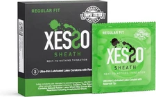 XESSO Sheath Ultra Thin Lubricated Condoms with Reservoir Tip, 3-Pack, Regular F