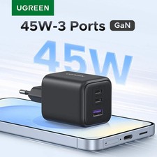 45W GaN Charger PD3.0 PPS QC3.0 USB C Fast Charger Samsung S25 S24 iPhone 16-14