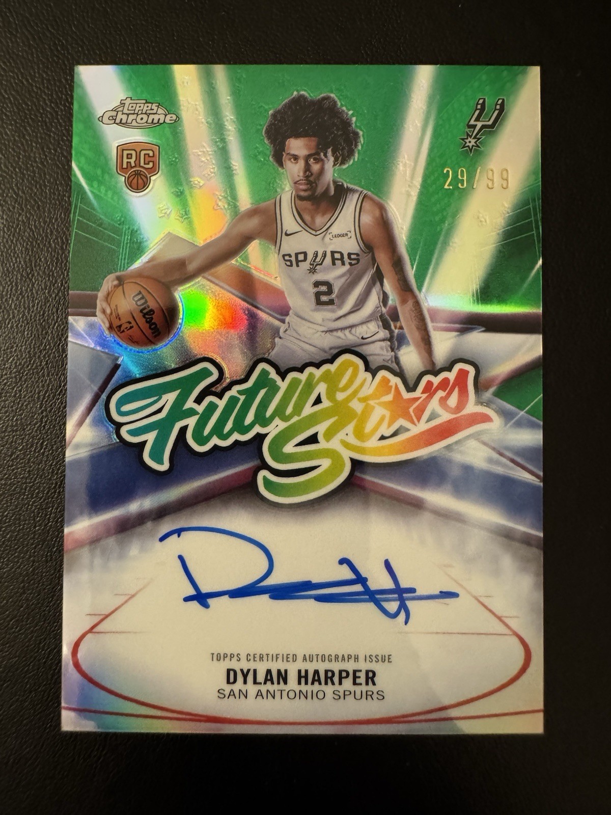 2025-26 Topps Chrome Future Stars Dylan Harper Rookie Auto Green 29/99 #FS-DH