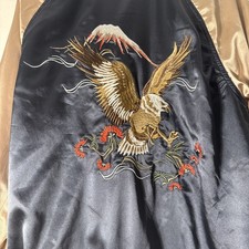 Souvenir Jacket Medium Satin Sukajan Mount Fuji Eagle Embroid Pacsun Los Angeles