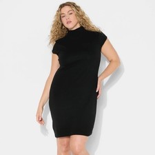 Wild Fable Women's Cap Sleeve Mini Bodycon Dress Black Size 2X NWT