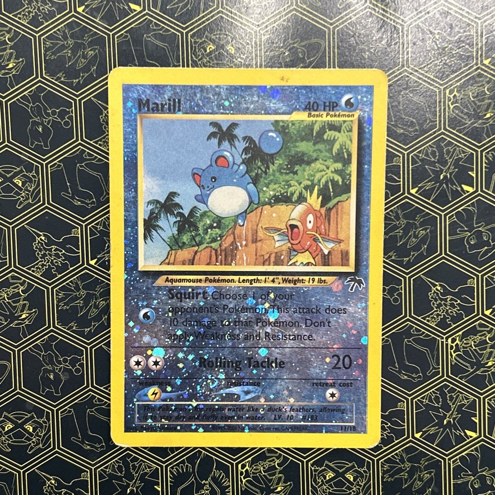 Pokémon Marill Southern Islands Promo 11/18 Basic 40 HP Reverse Holo Nintendo