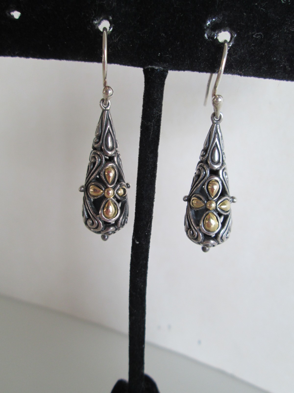 STERLING SILVER 18KT GOLD EARRINGS