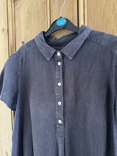 Toast Linen Swingy Dress Blue Size 16- Side Pockets - Picture 4 of 9