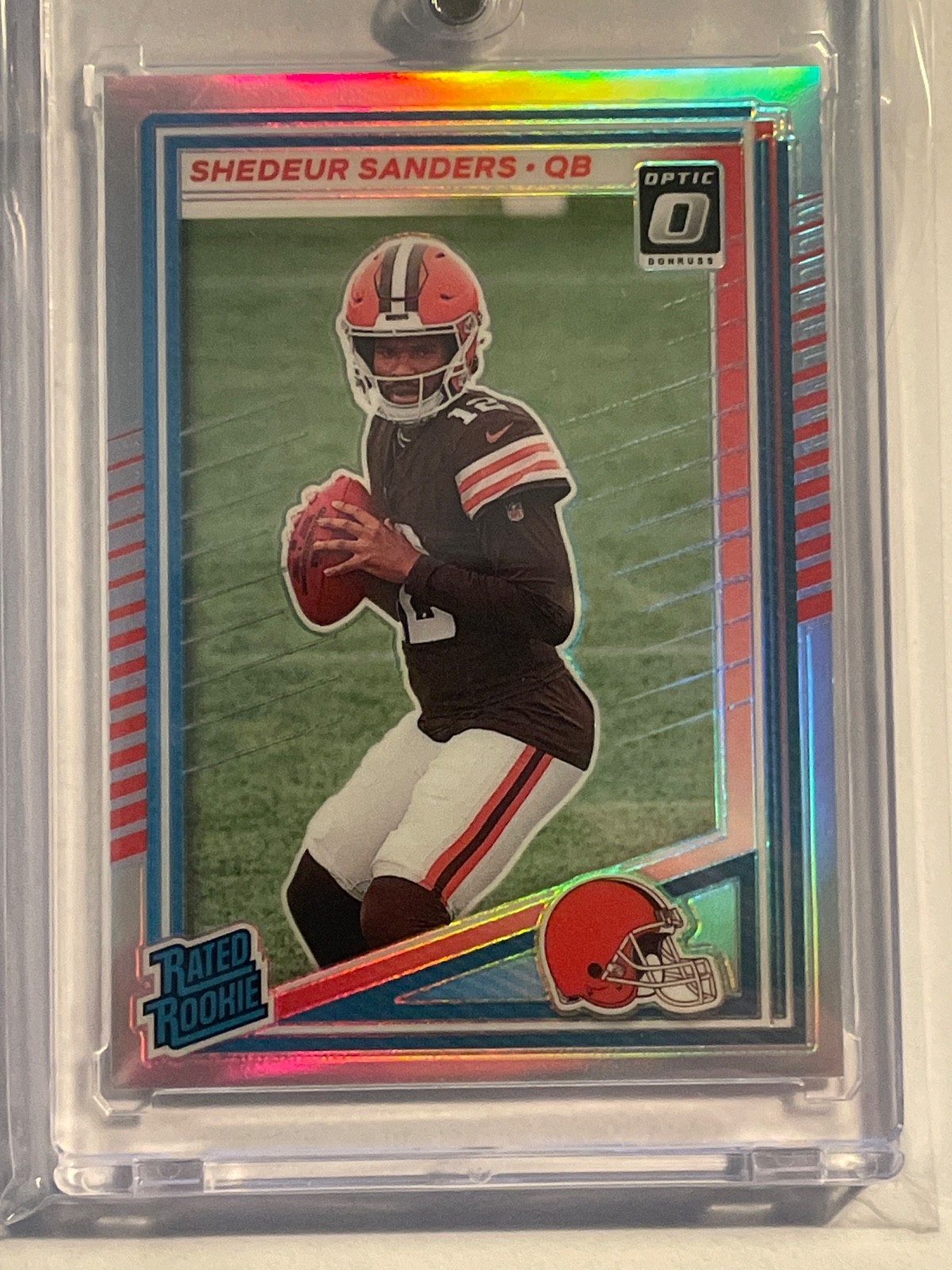 2025 Panini Donruss - Rated Rookie Shedeur Sanders #306 Optic Preview Holo Prizm