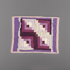 Lap Quilt Baby Floral Heart Pattern 35x27 Handmade Patchwork Vintage