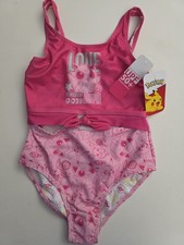 GIrl  s Pok mon 1-Piece JigglyPuff Swimsuit Size 7/8 UPF 50- NWT