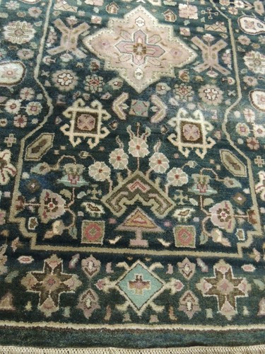 3x5 AGRA Jaipur Oriental Area Rug wool Green Rust Brown Geometric - Picture 10 of 10