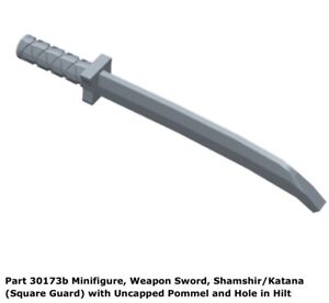 Lego 2x Pearl Light Gray Minifig Weapon Sword Shamshir Katana NEW