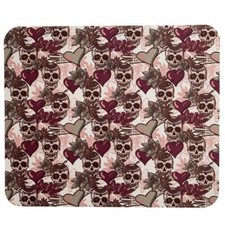 Sugar Skull and Hearts Mouse Pad Mat Computer Desk Accessory Office Decor