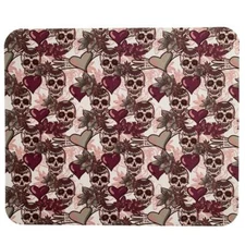 Sugar Skull and Hearts Mouse Pad Mat Computer Desk Accessory Office Decor