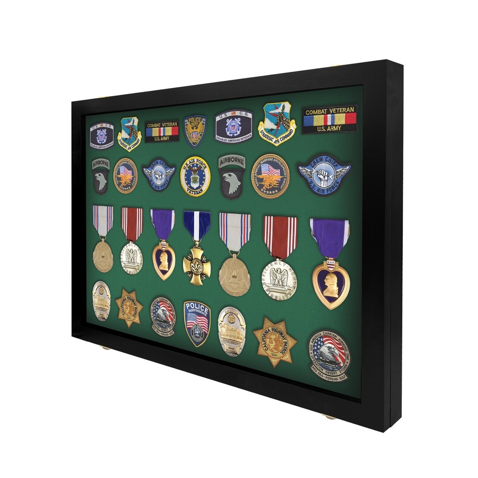 Medal Display Case, Award, Pin, Patches,Insignia, Ribbons Display ...