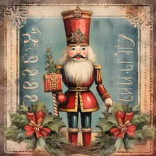 Nutcracker with postbox - 10 Christmas Cards & Envelopes Made in USA