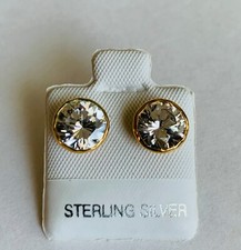 2.4ct Round Cut Cubic Zirconia Minimalist Post Earrings in Solid Sterling Silver