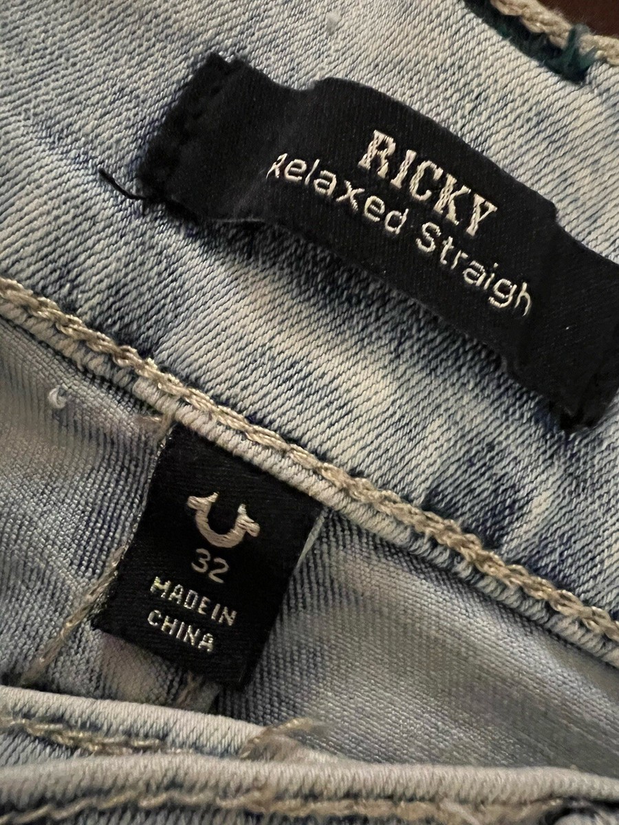 $159 True Religion men's Relaxd Straight men's Jeans Fresco Light