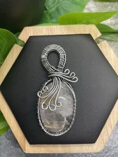 2.5  Handmade 925 Silver Plated Gemstone Wire Wrapped Pendant New B2204