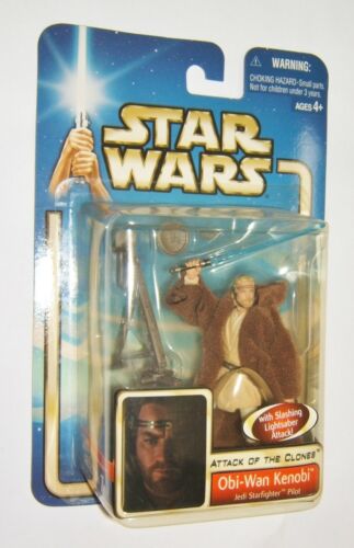Star Wars Attack of the Clones OBI-WAN KENOBI #36 Action Figure NIB - Picture 2 of 4