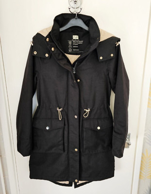 F&F Tesco Womens Hooded Black Waterproof Jacket Size UK