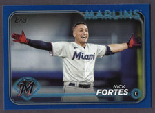 2024 Topps Series 2 Nick Fortes Miami Marlins Base Royal Blue Parallel #81