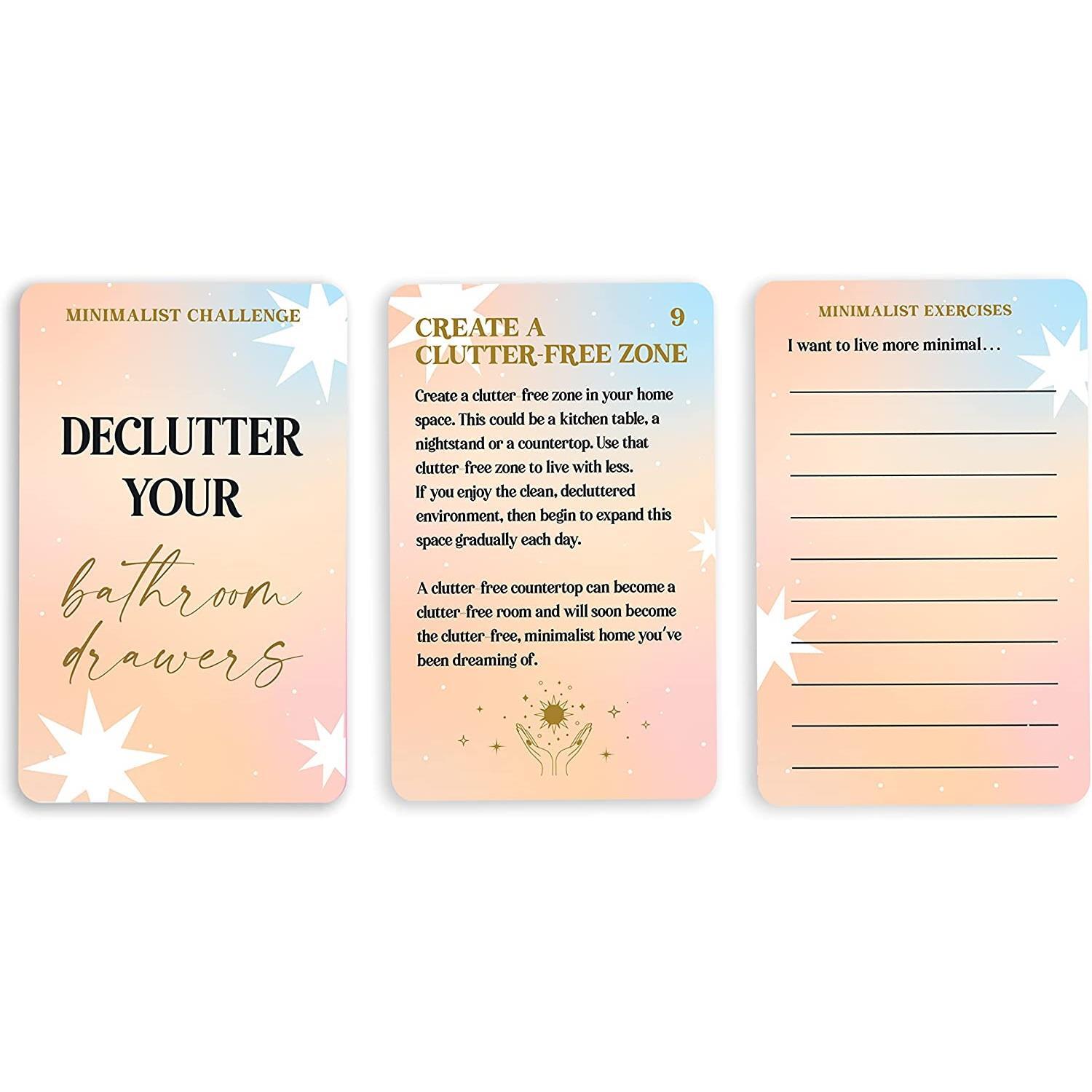 100 Minimalist Affirmation Cards Motivational Declutter Wellbeing Gift Idea
