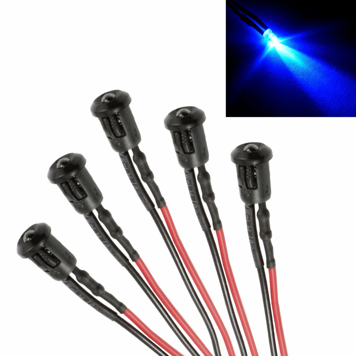 3mm or 5mm Black Plastic LED Holder - Diode Mount Bezel Clip - Quality