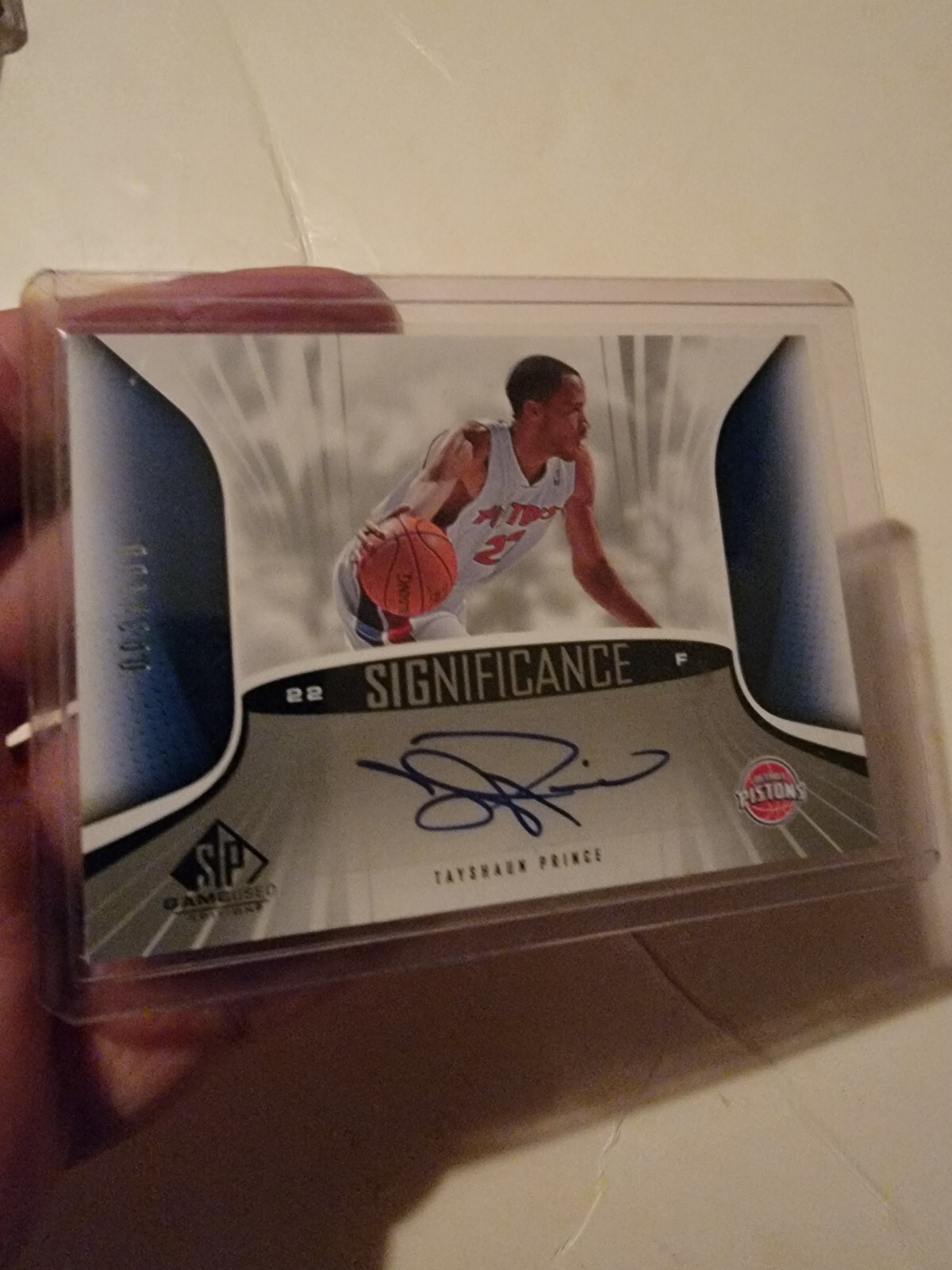 Tayshaun Prince Auto Card # 3/100 Autograph Significance SP Game Used Pistons view 1