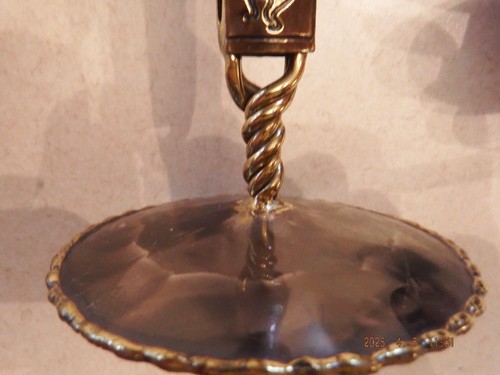Pair unique Brass Candlestick Holders 8 inches height - Picture 6 of 8