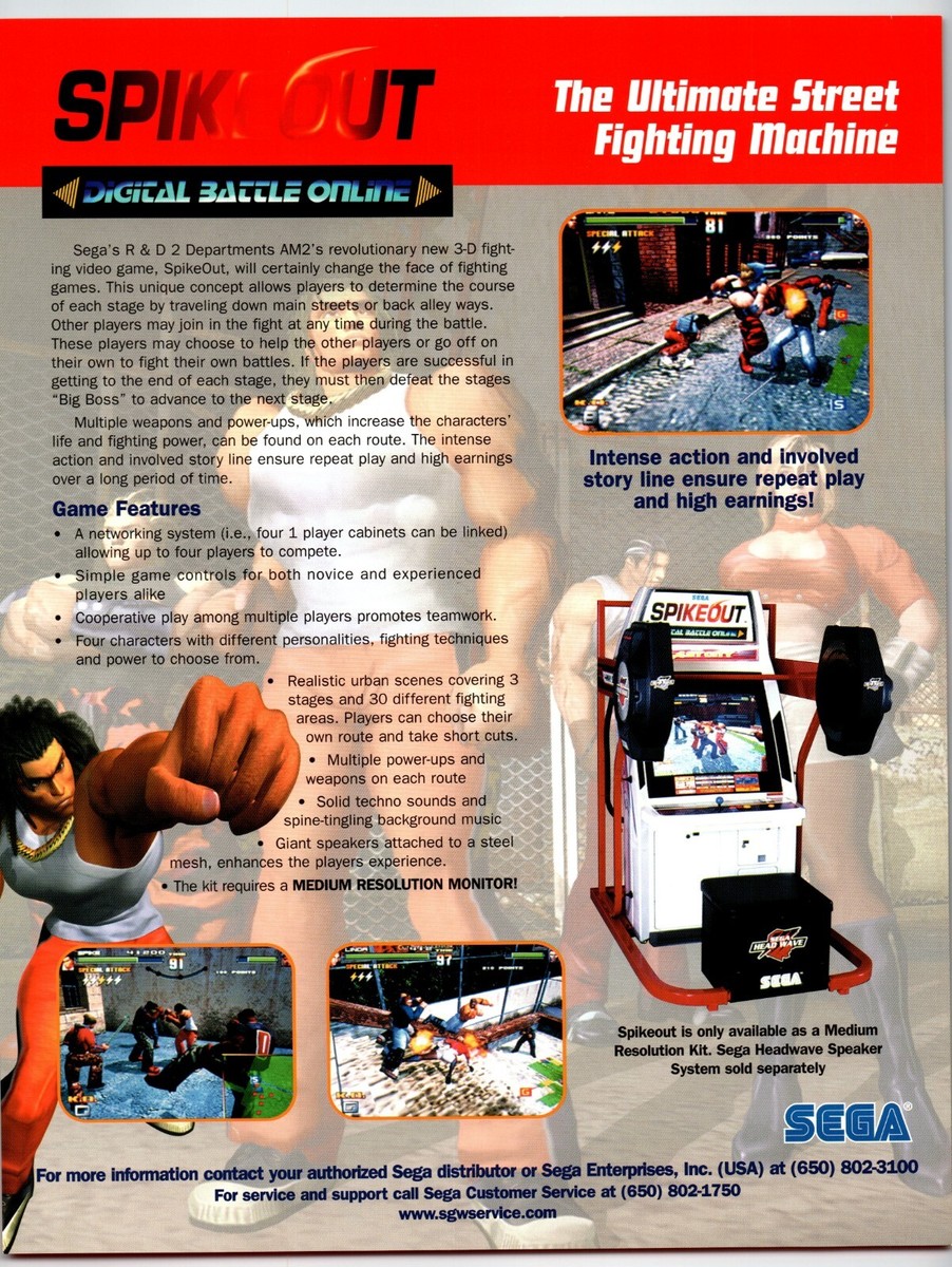 Spikeout Street Fighting Arcade Game FLYER Original UNUSED 1998