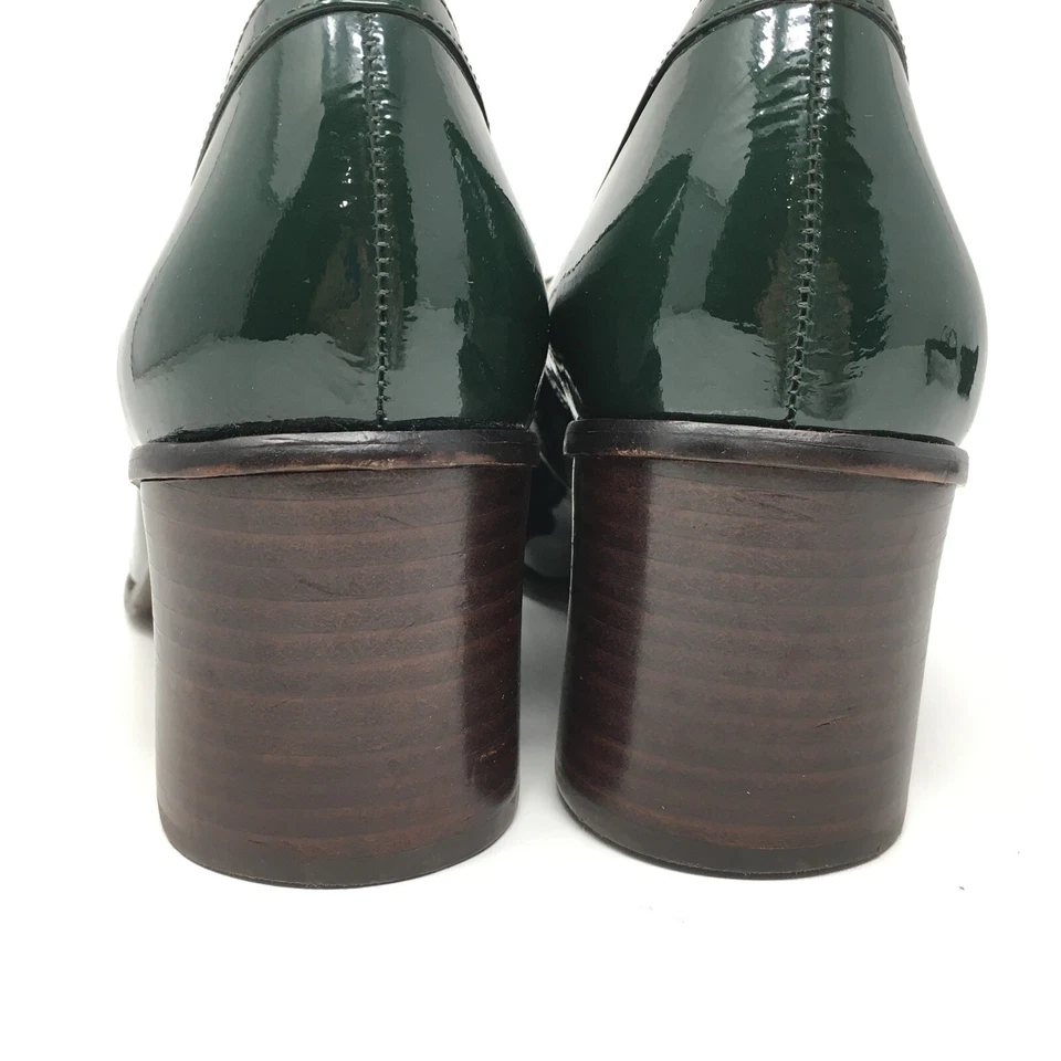 Tory Burch Gemini Link Pump Heels Clogs Shoes Womens Size 8.5 Green Patent - Image 3 of 4